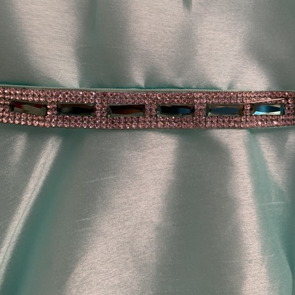 NWOT-Girls Kiki Teal Tea Length Special Occasion Dress - Picture 5 of 11